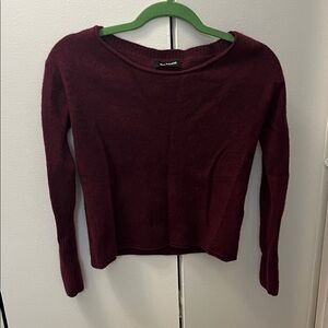 NAADAM Women's Burgundy Crew Neck Sweater